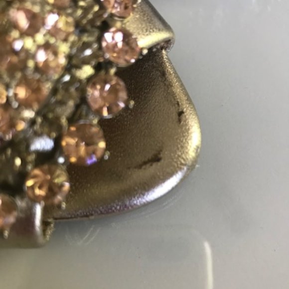 BADGLEY MISCHKA GOLD AND PINK CRYSTAL PEEP TOE PUMP - Picture 12 of 13